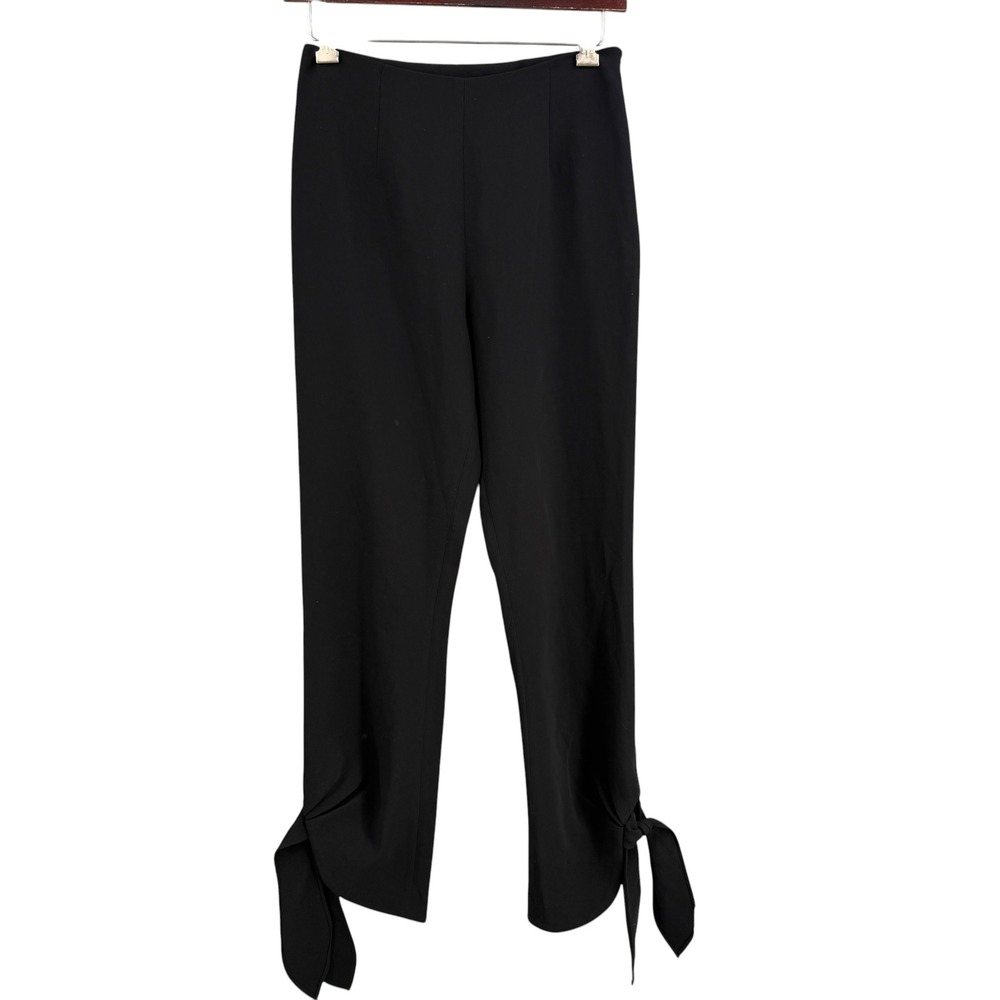 Cinq à Sept Black Tailored Trousers Ankle Tie Detail Pants Office Size 2